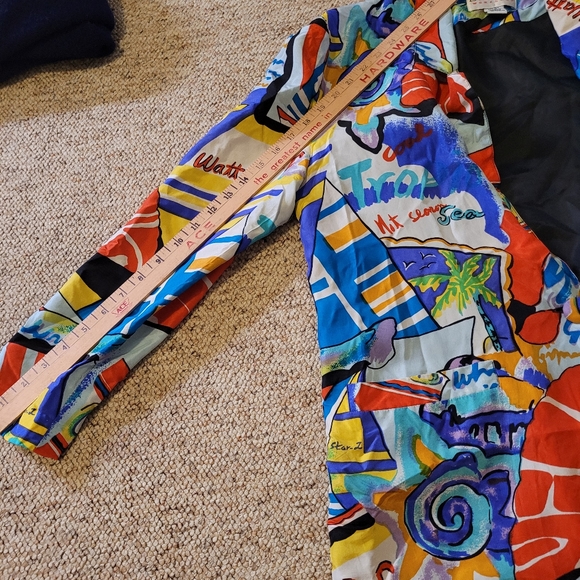 Vintage Carol Horn Workshop 100% Silk Blazer Ocean Cruise 80s - Picture 13 of 14